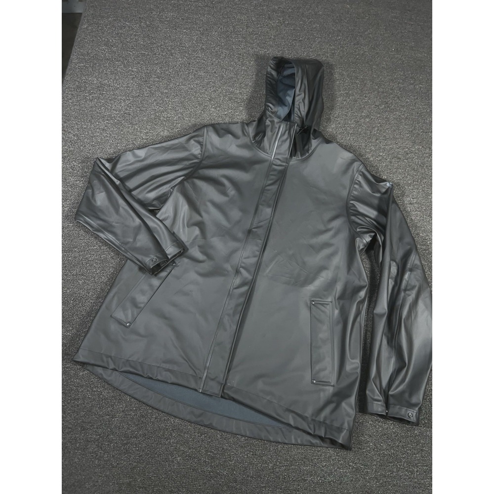 Helly Hansen Moss Rain Coat Mens XL Black Waterproof Hooded Zip Outdoors